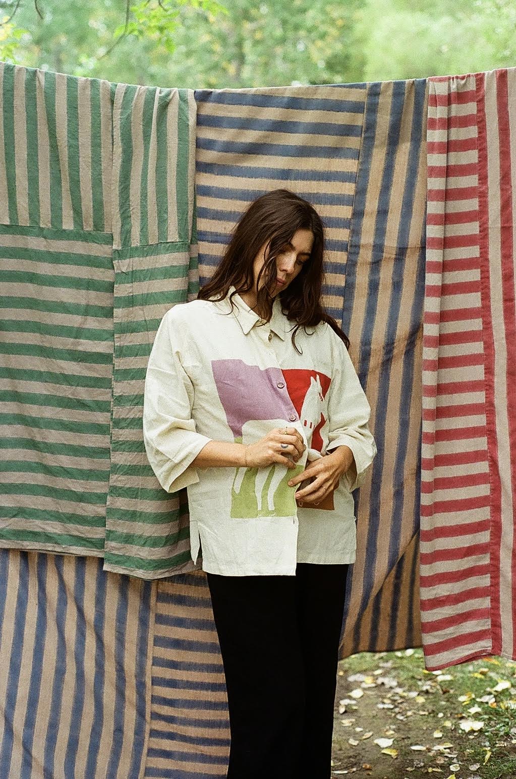All the Horses Button Down Casa Top
