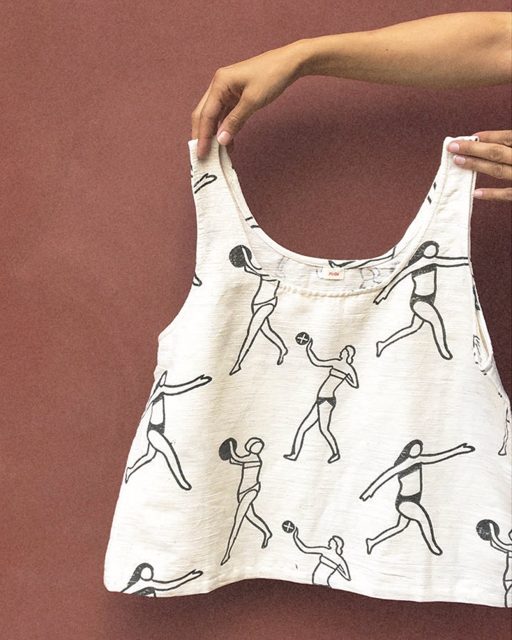 Classic Cotton Tank in Villa Block Print