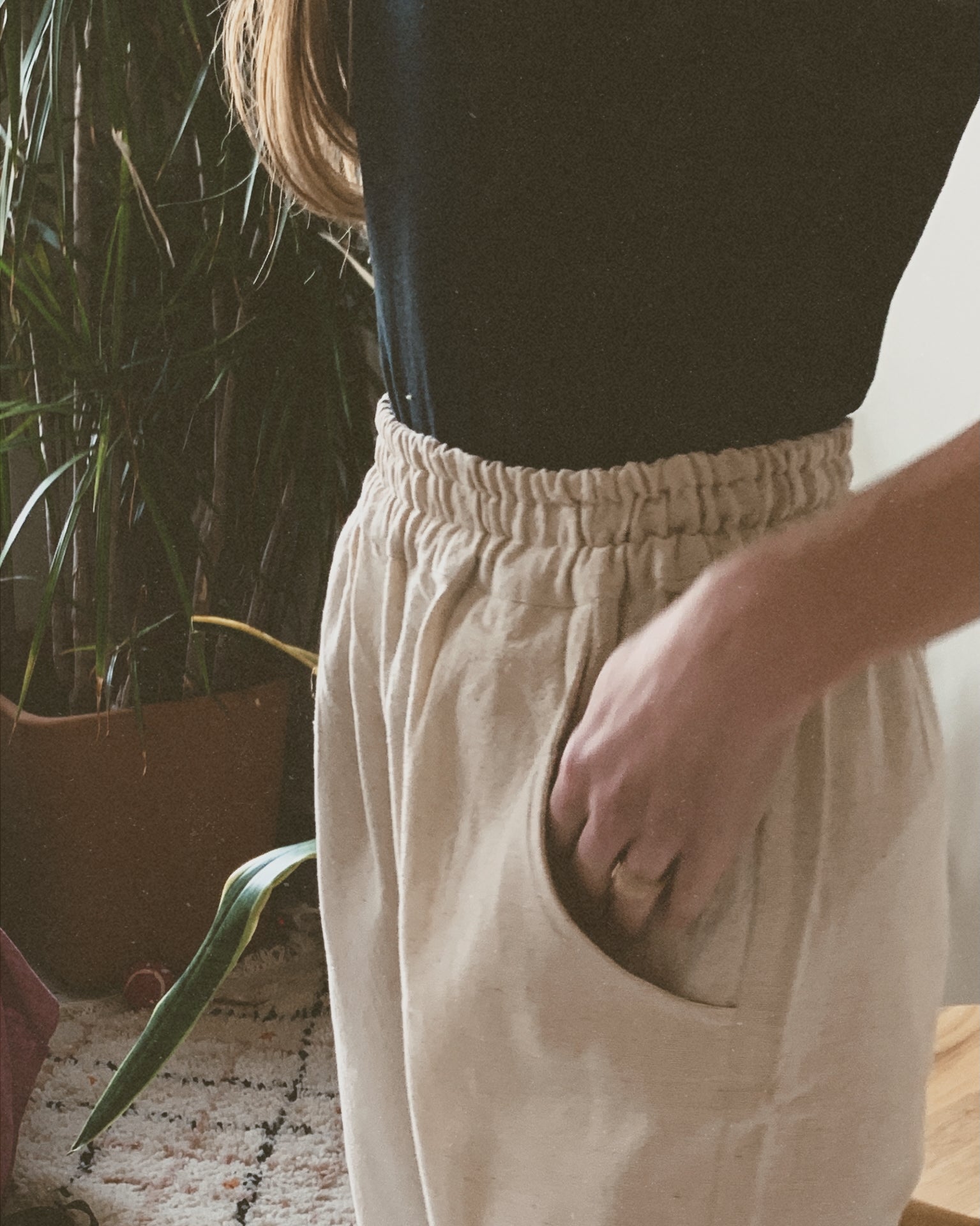 Deck Pants in Handloom Natural Cotton