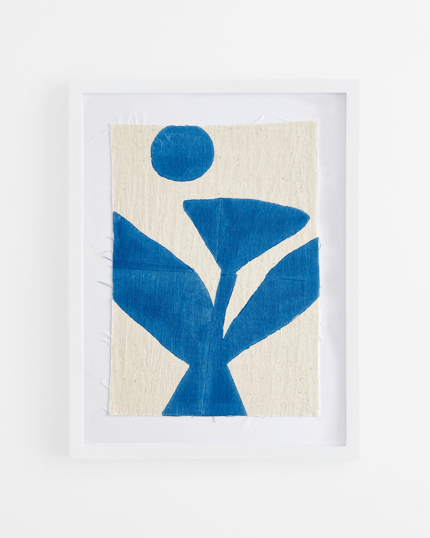 BLOCK PRINT ART | blue tulip