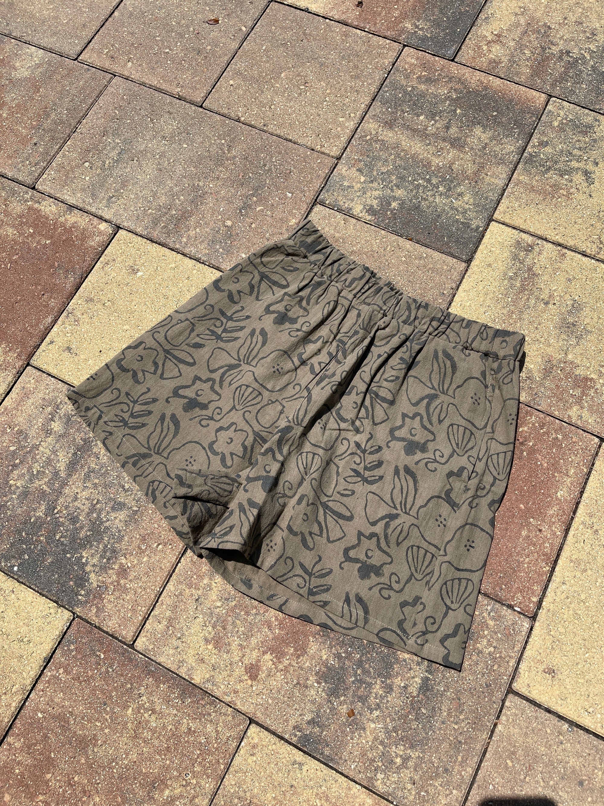 SAMPLE Adorable Block-print Natural Dye Handloom Shorts Small