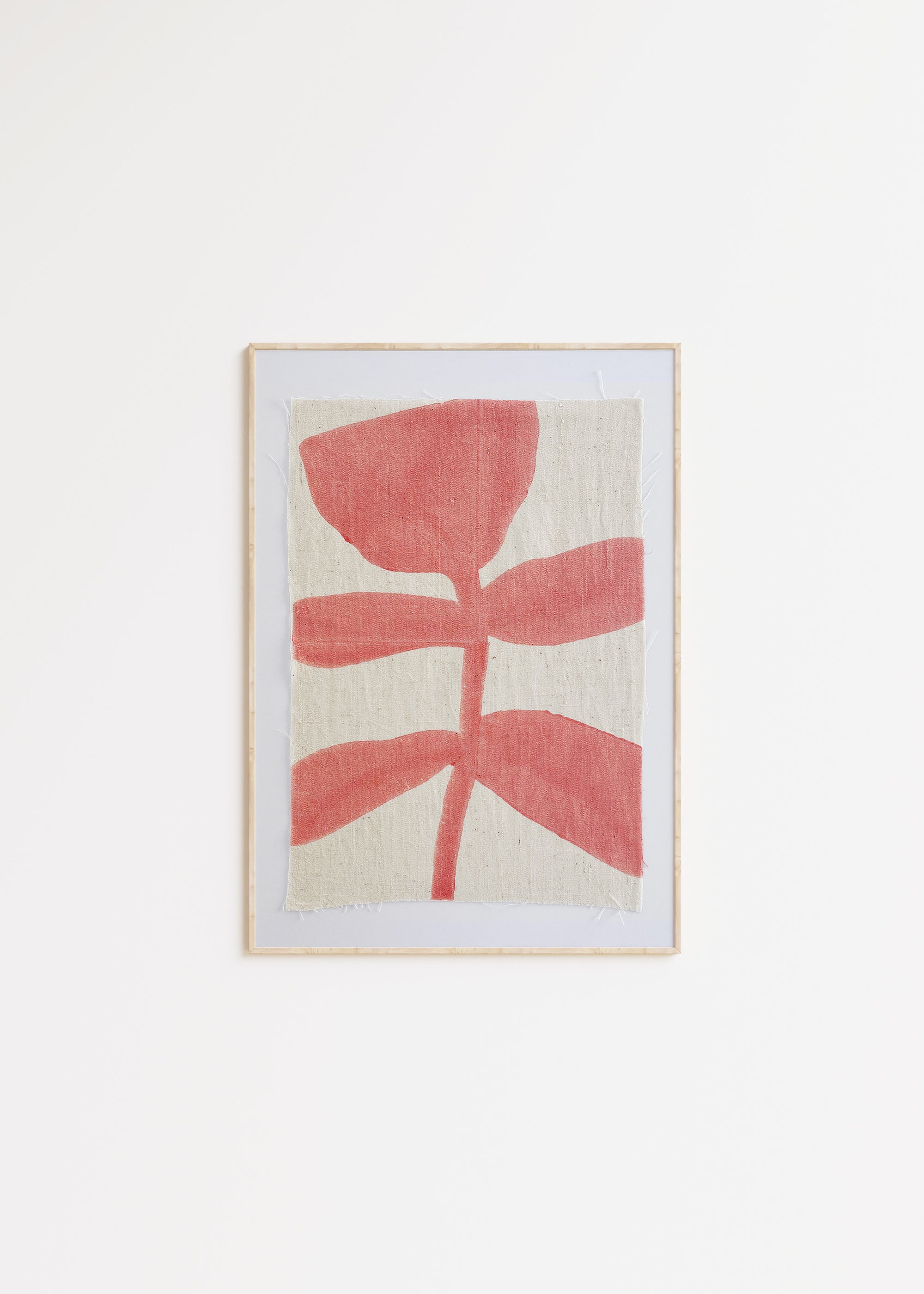 BLOCK PRINT ART | pink plant