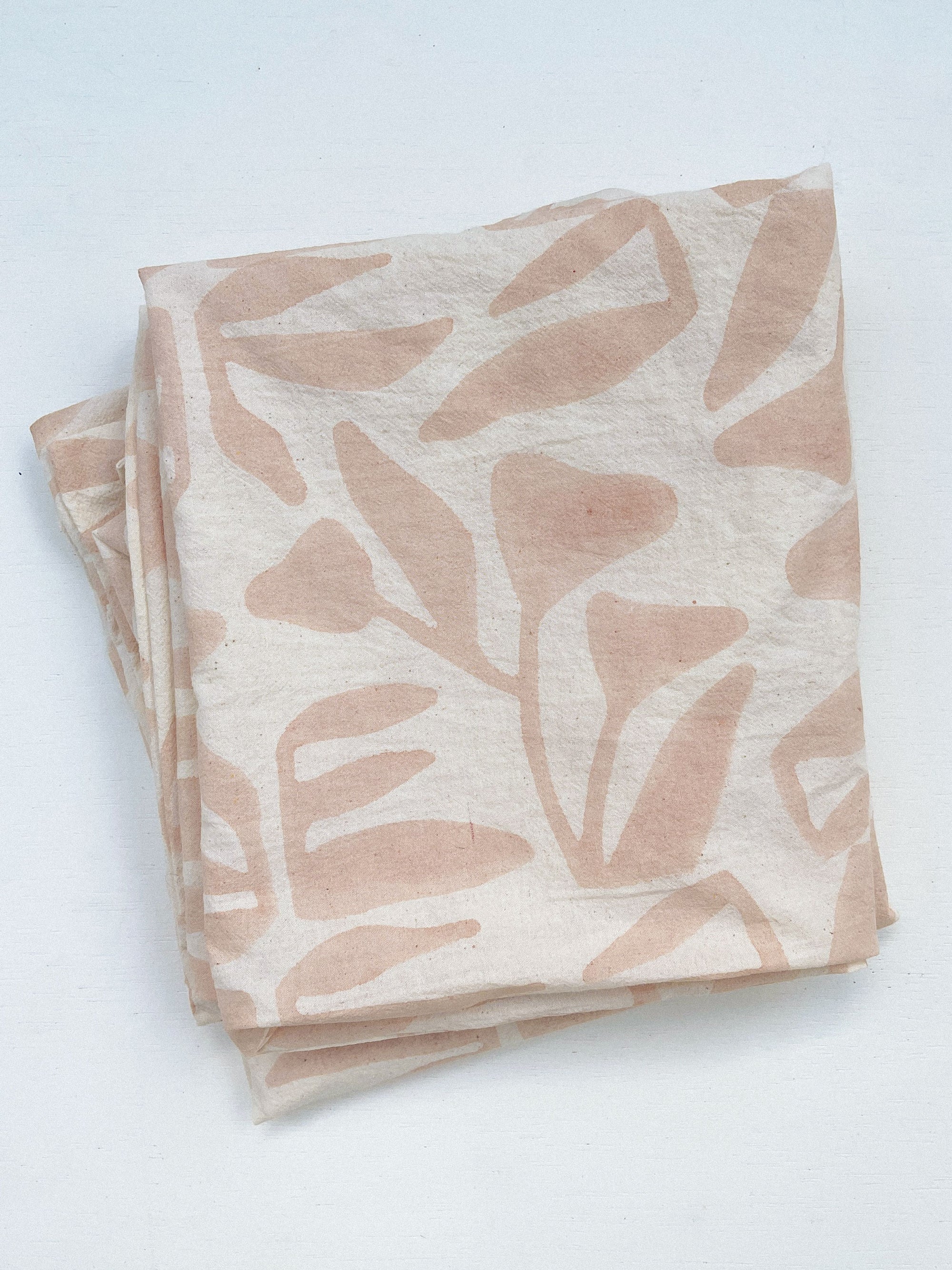 Botanical Block Print Pillow Sham: Natural Cotton