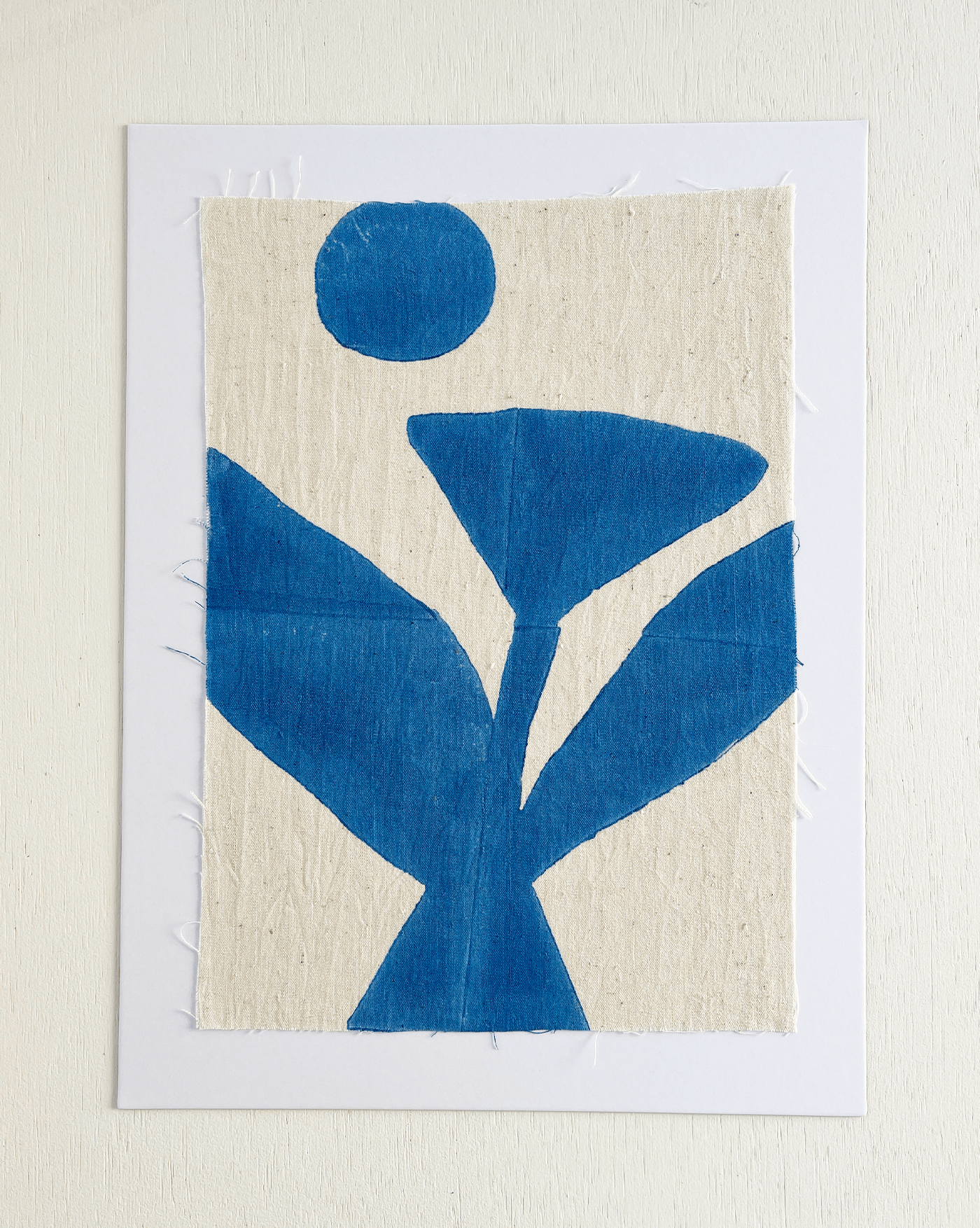 BLOCK PRINT ART | blue tulip