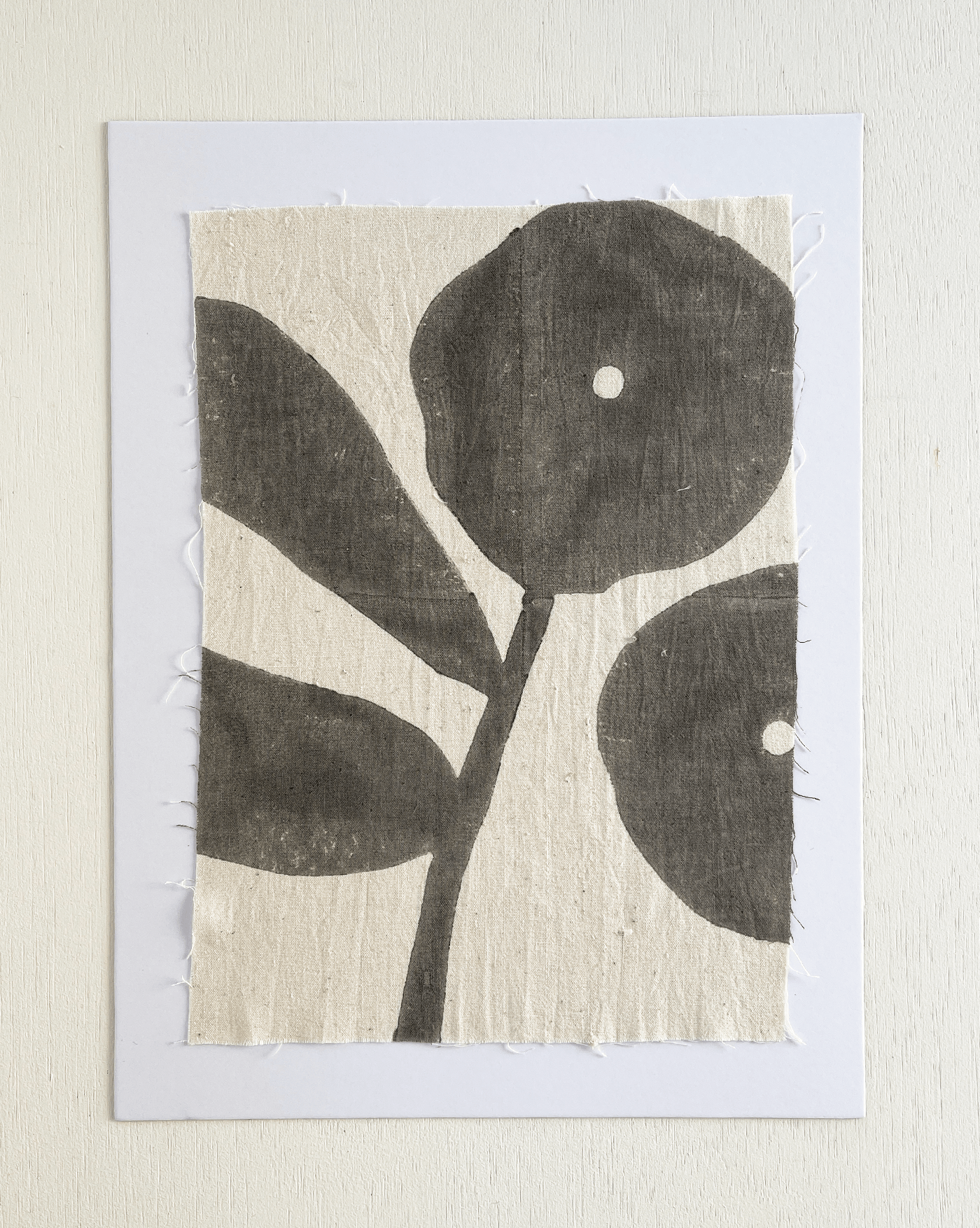 BLOCK PRINT ART | charcoal flower