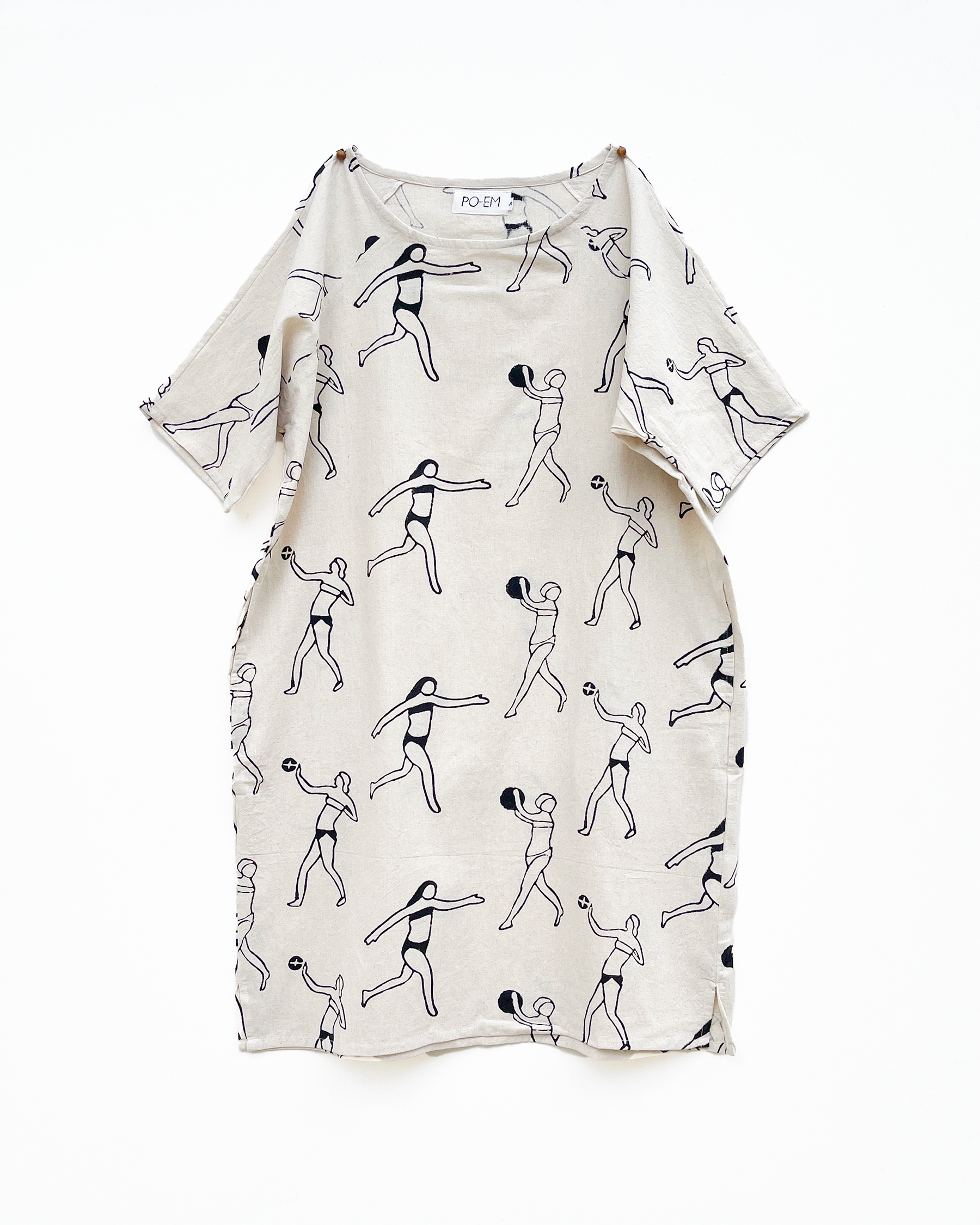The Burrow Dress in Cotton Handprinted Villa