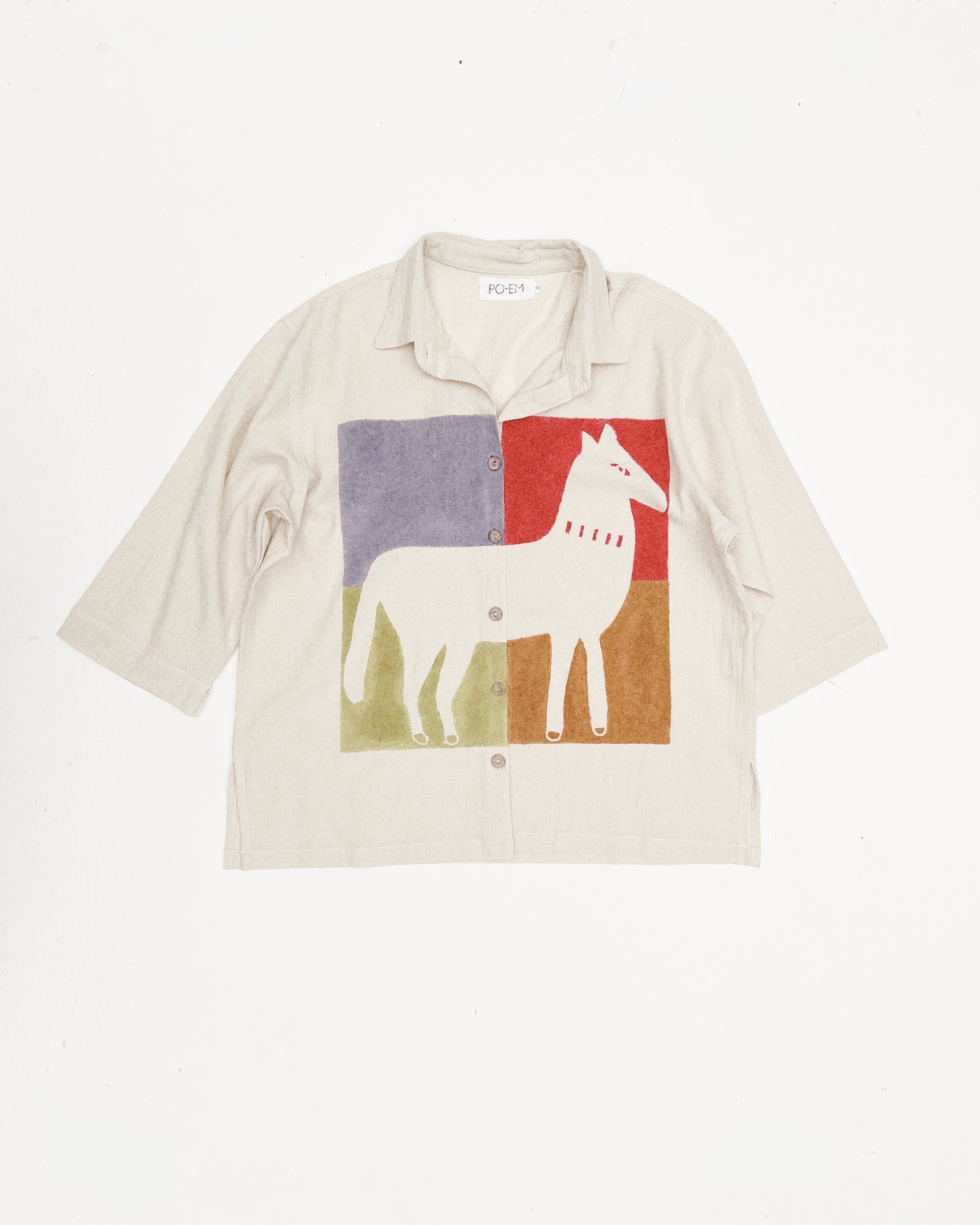 All the Horses - PO-EM Casa Top in Color Horse Block Print