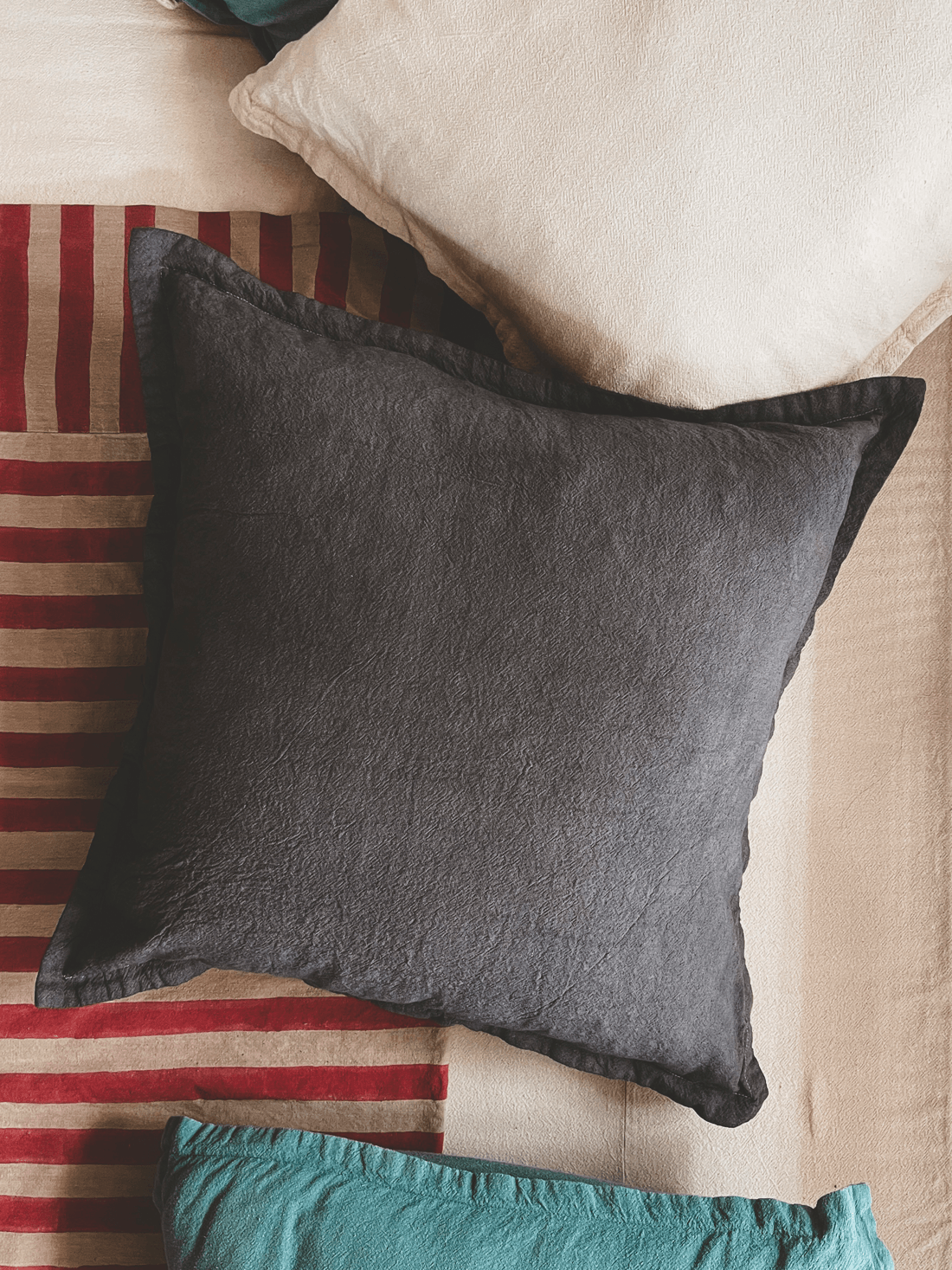 EURO PILLOWCASE charcoal PO EM