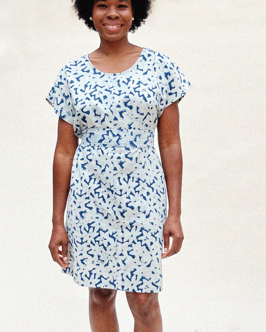 ROMA DRESS | indigo flor - PO-EM