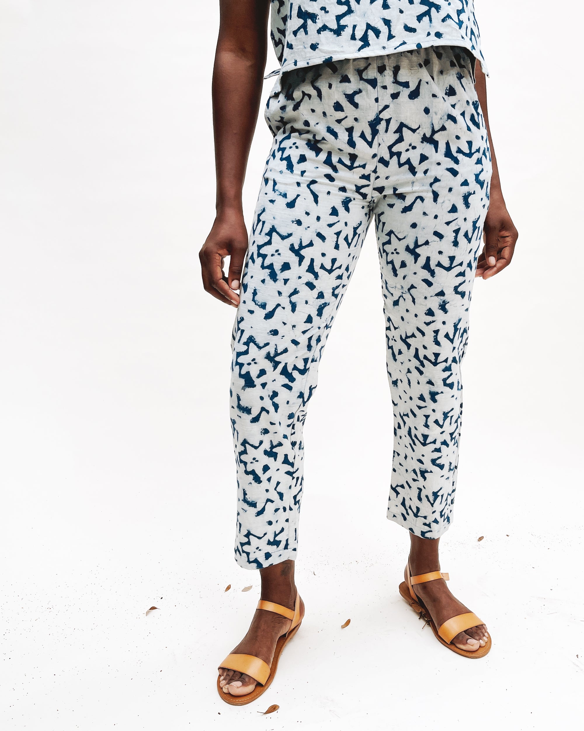LOUNGER PANT | indigo flor - PO-EM