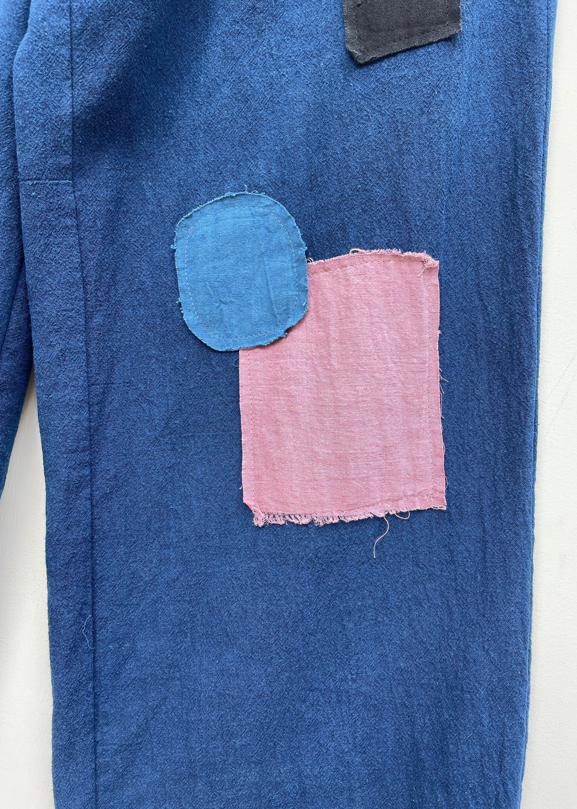 Patched Beachcomber Tie Cotton Pants Natural Dyes