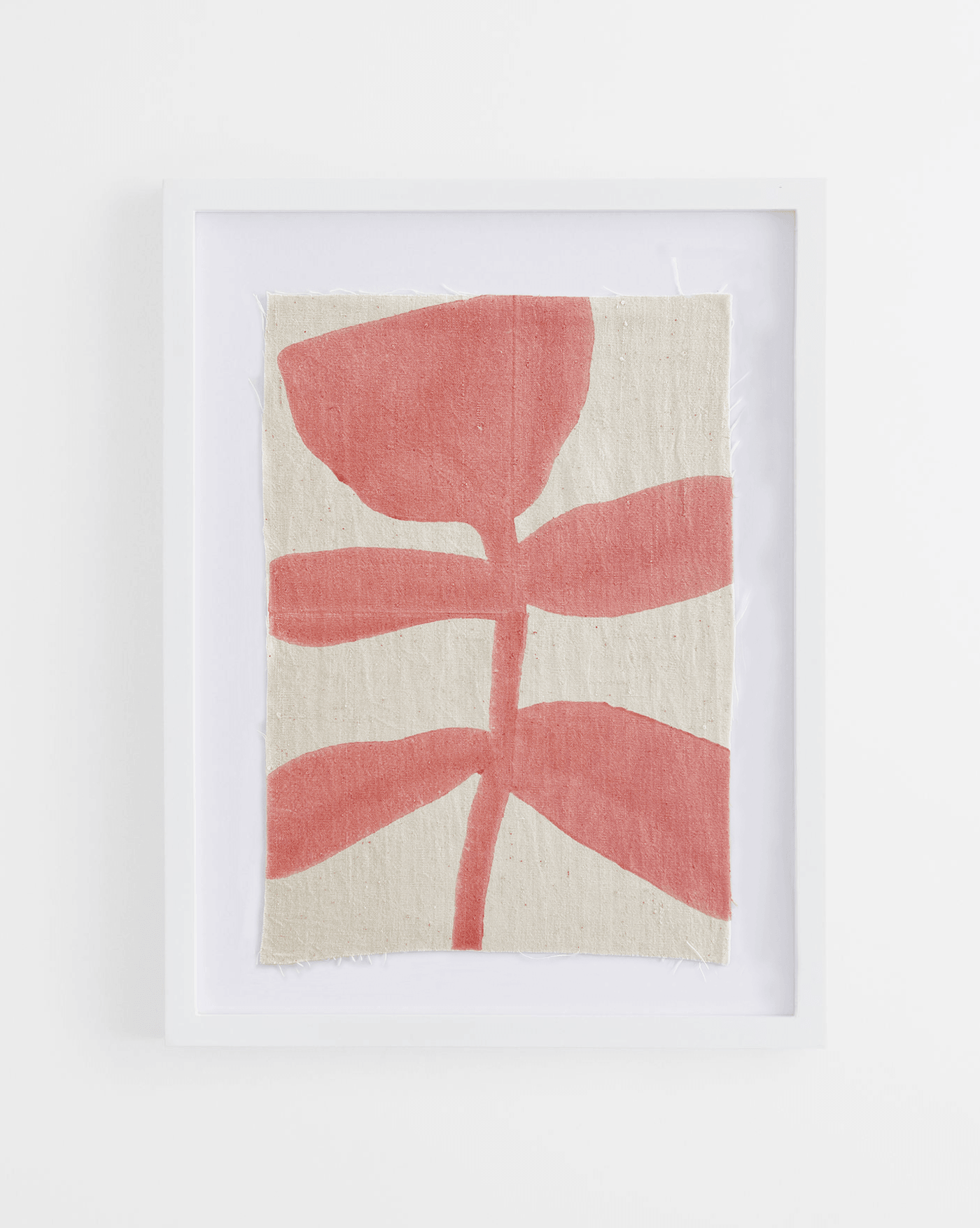 BLOCK PRINT ART | pink plant - PO-EM