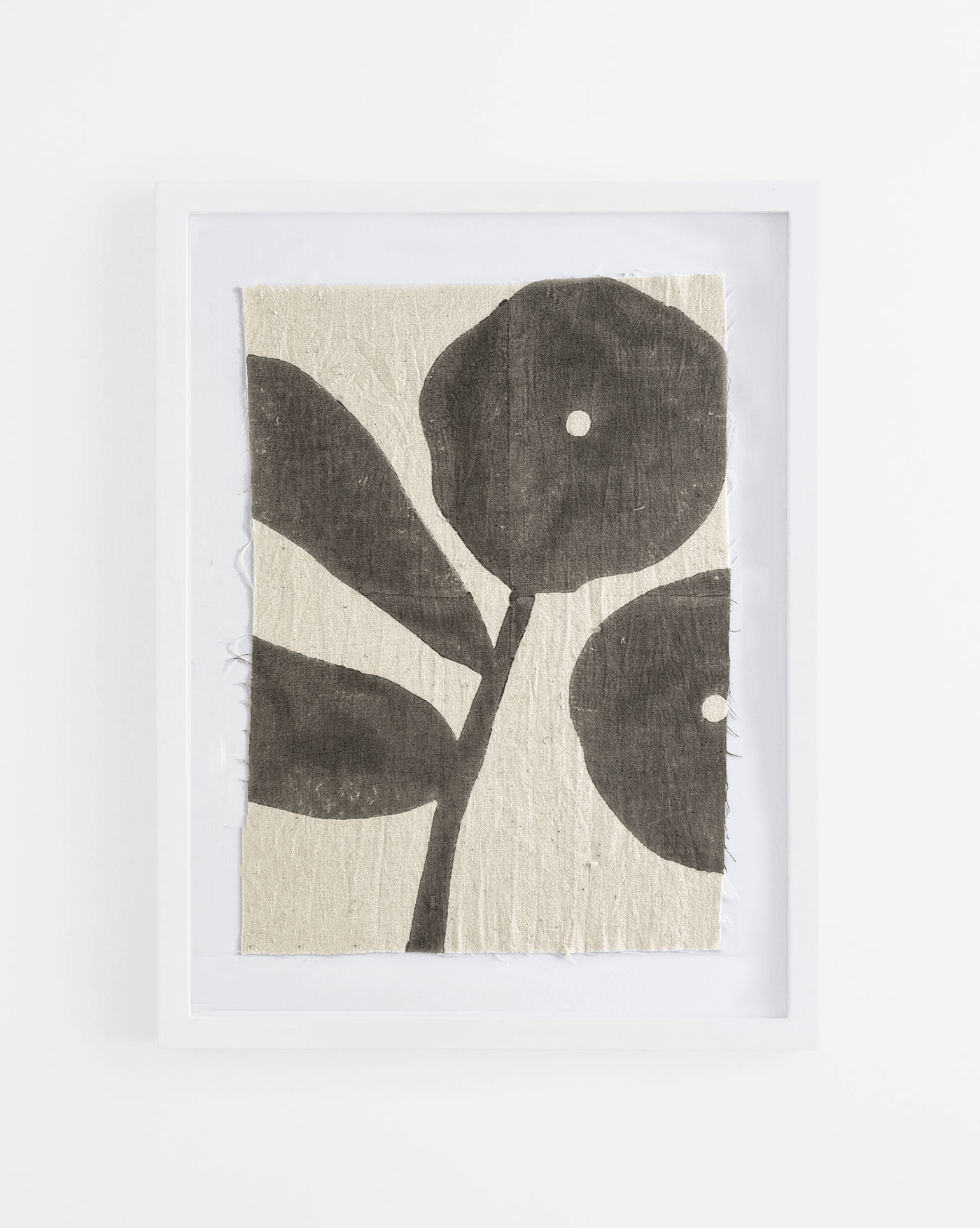 BLOCK PRINT ART | charcoal flower - PO-EM