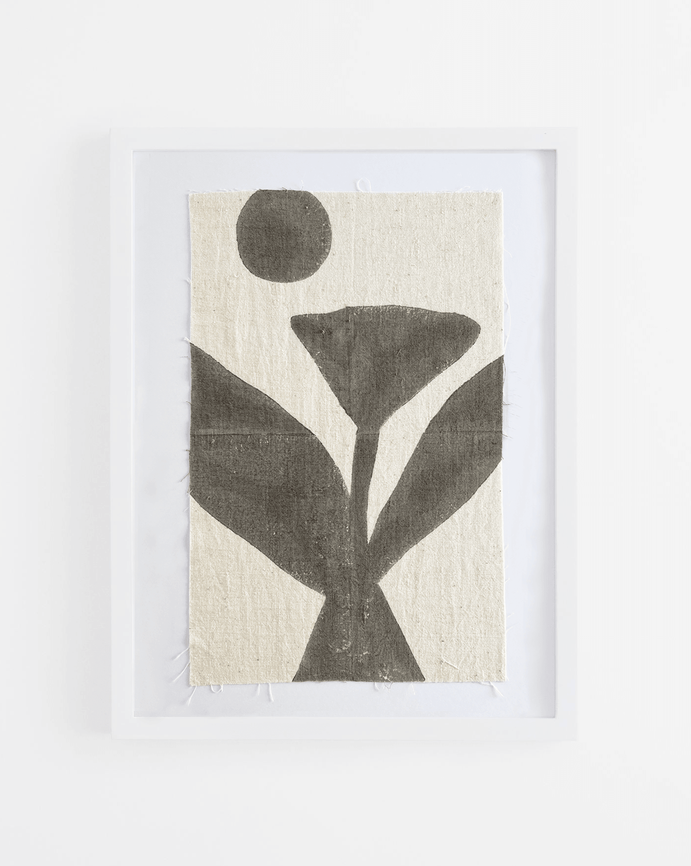 BLOCK PRINT ART | charcoal tulip - PO-EM