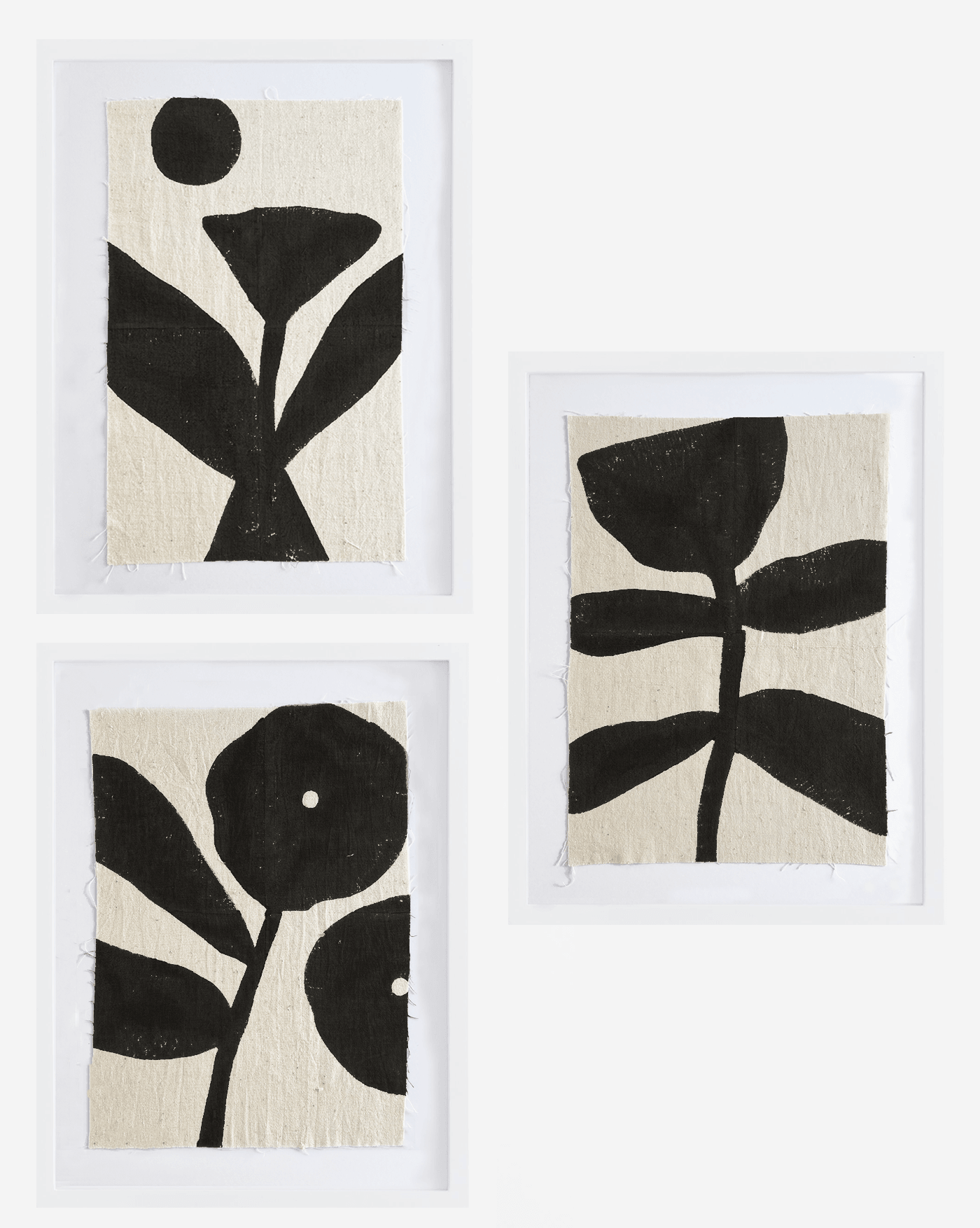 BLOCK PRINT ART | new moon collection - PO-EM