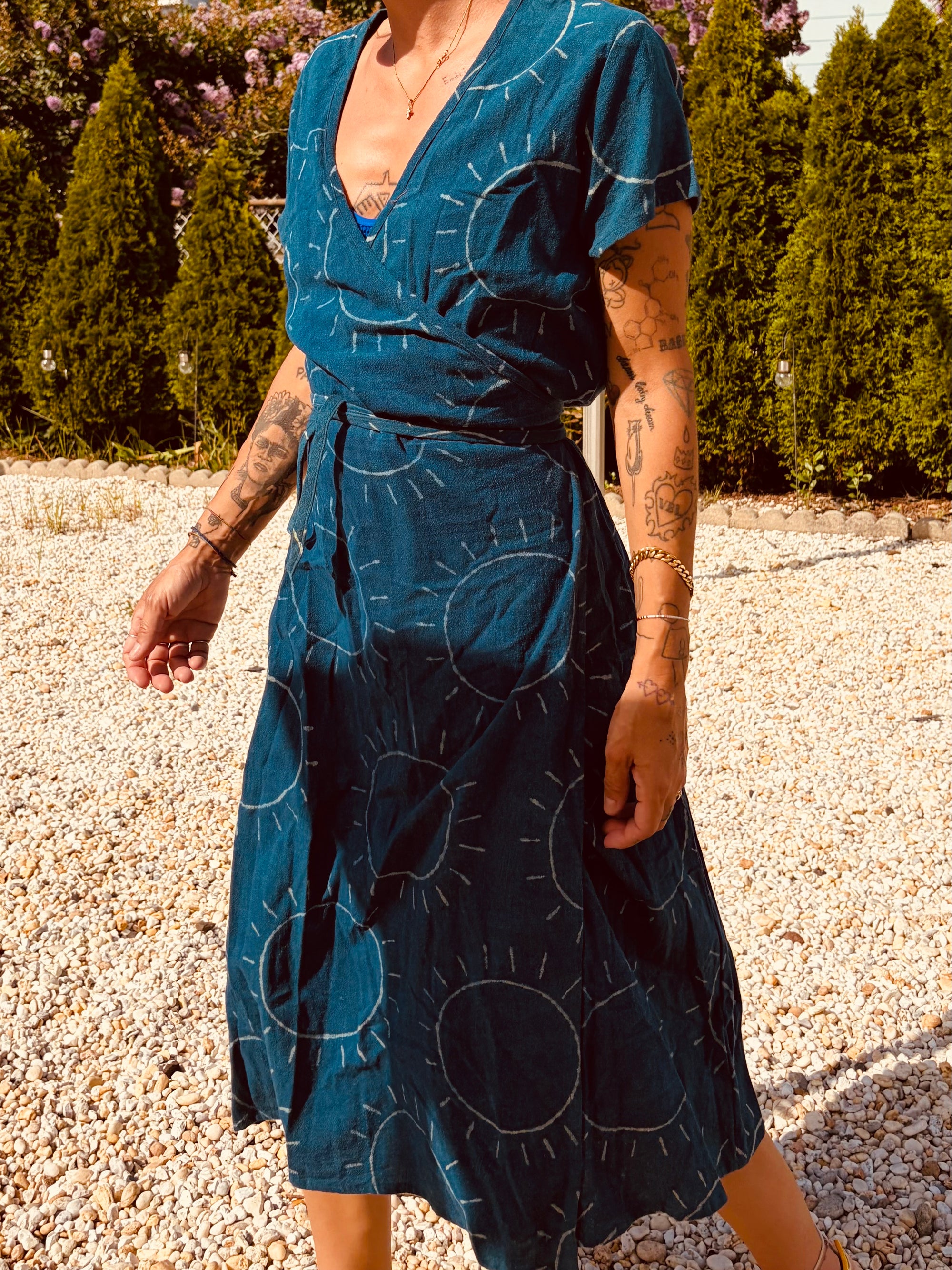 The Ode Dress in Sol Indigo Blockprint