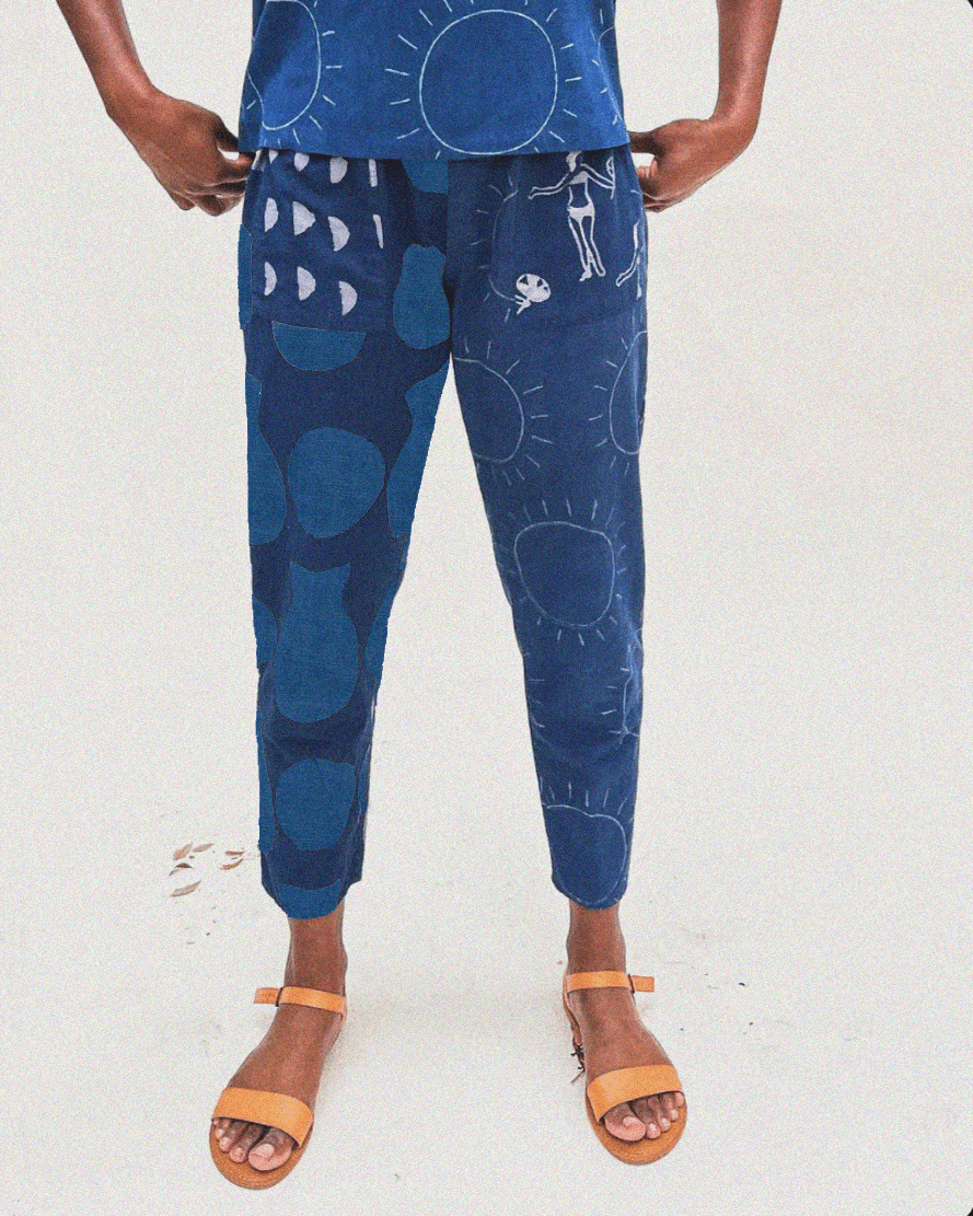Lento Lounge Soft Pants in Indigo Combo