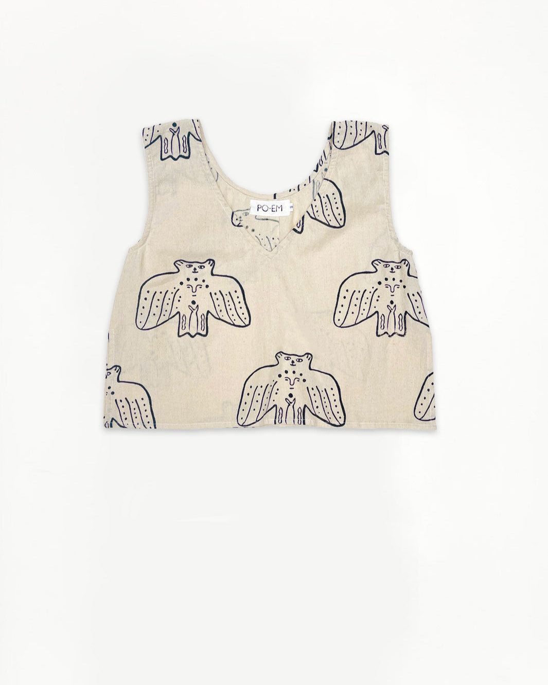 Handloom Blouse Tank Top in Relic Blockprint