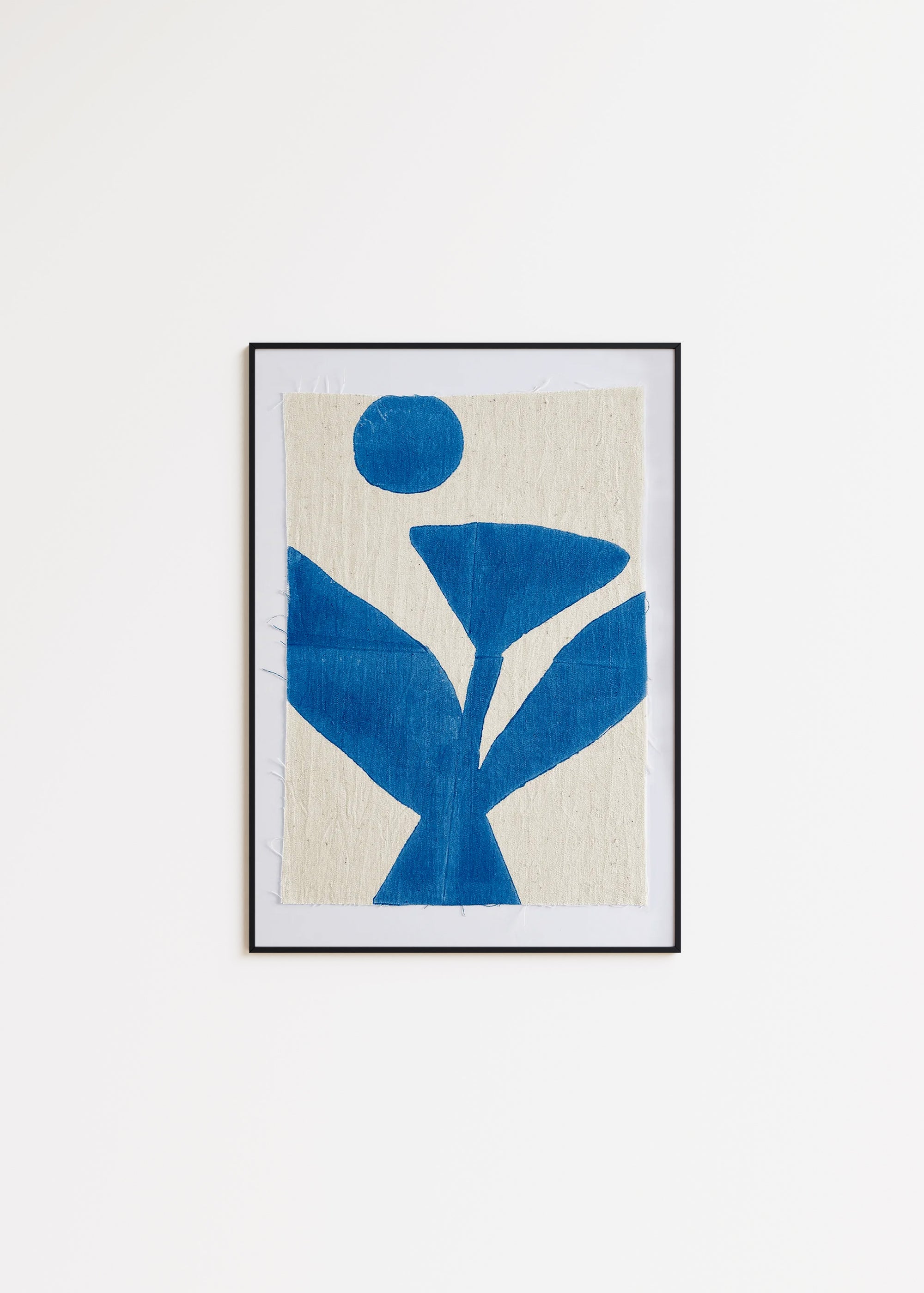 BLOCK PRINT ART | blue tulip