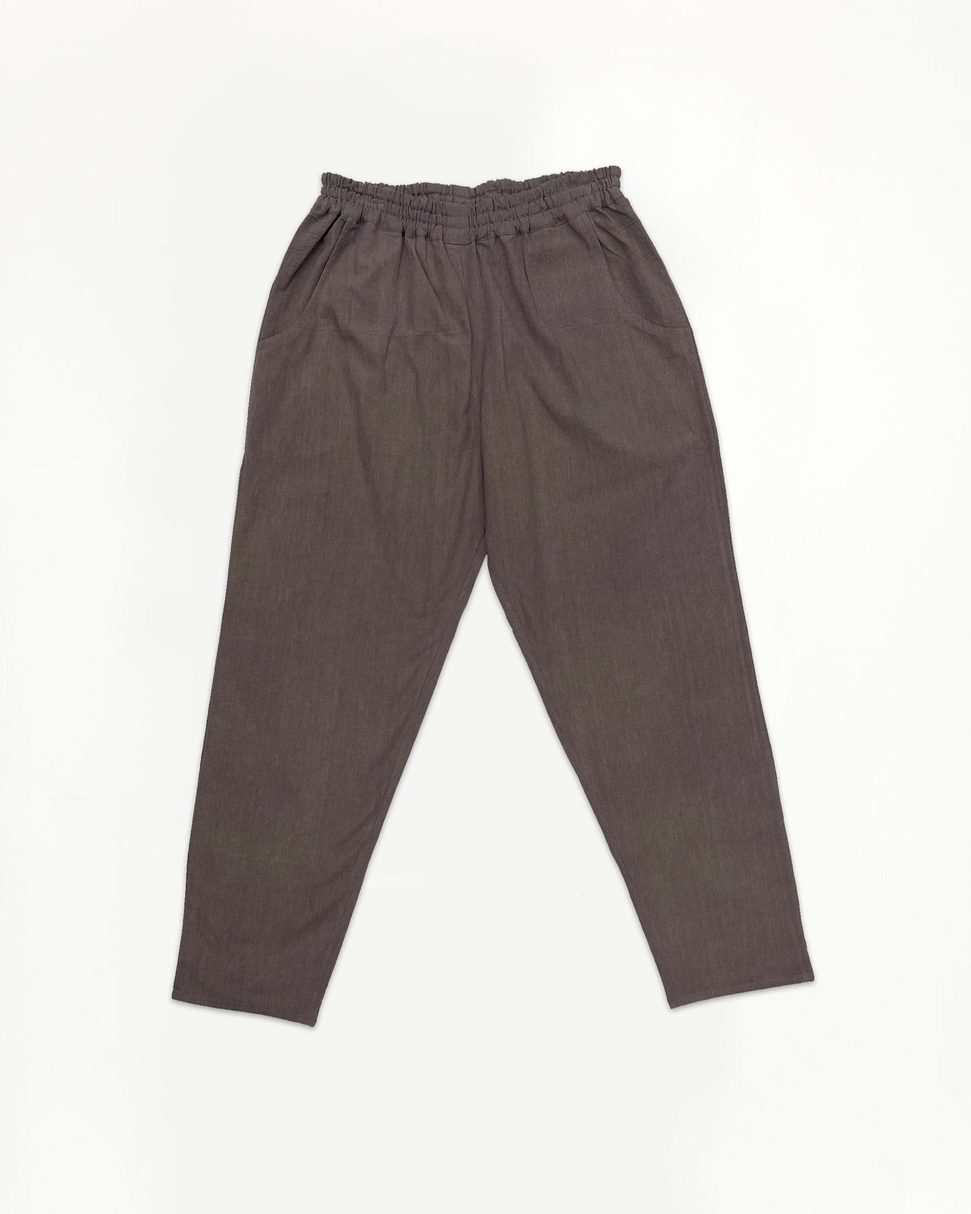 PO-EM Natural Dye Cotton Brown Deck Pants