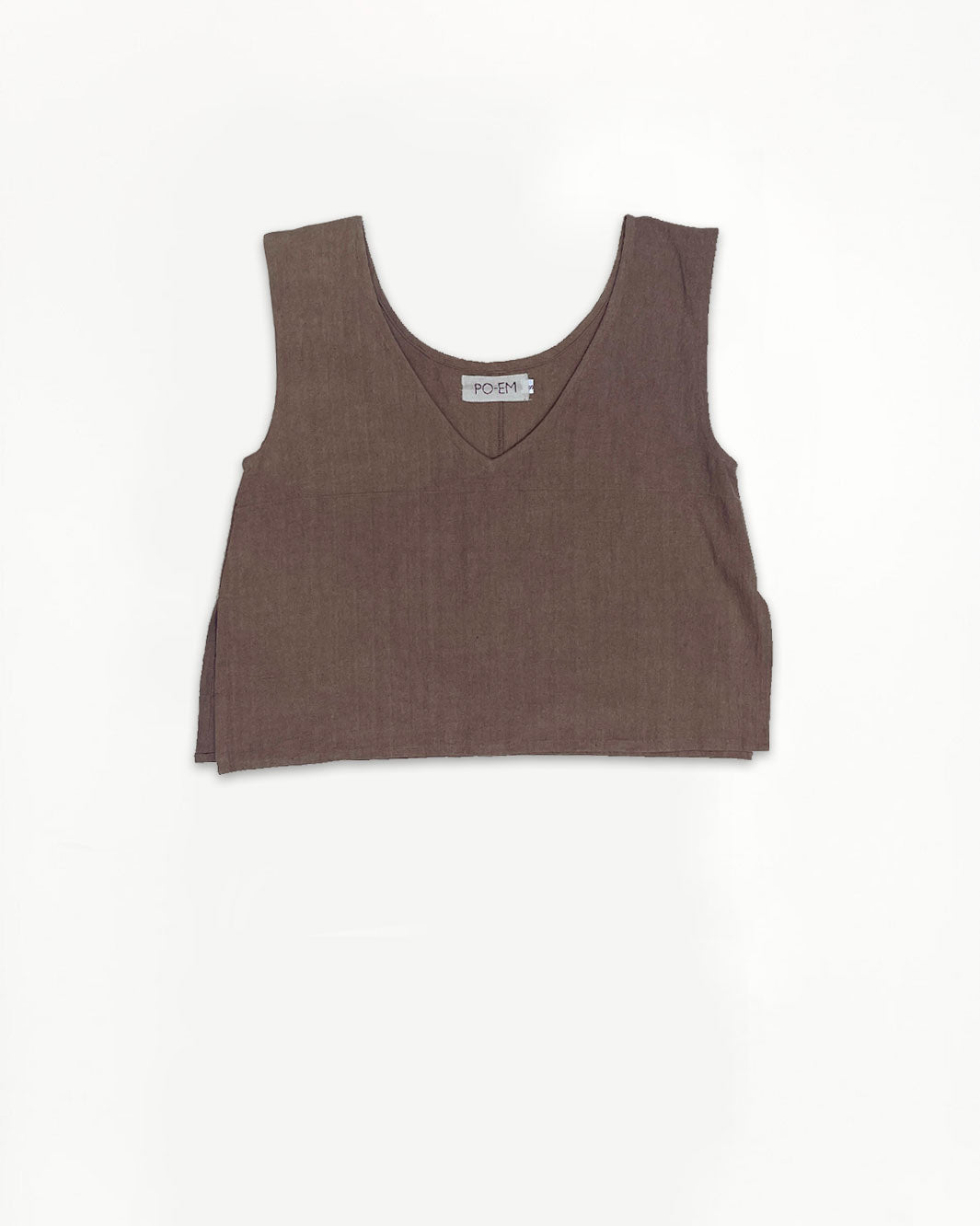 Handloom Blouse Tank Top in Bark