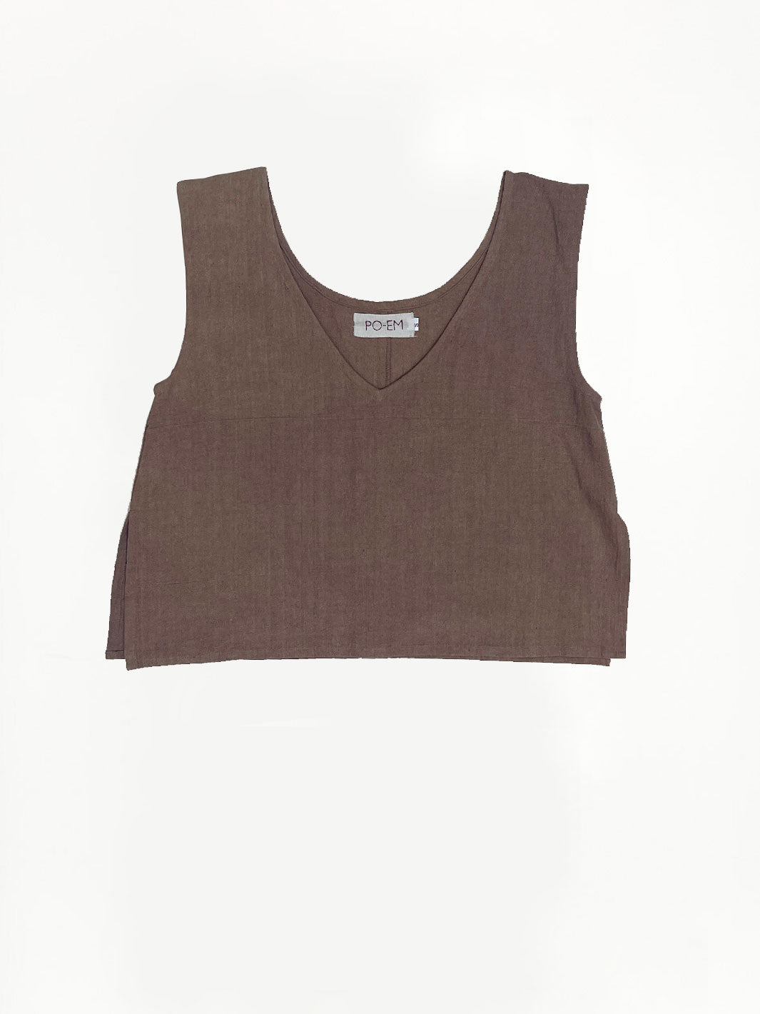 Handloom Blouse Tank Top in Bark