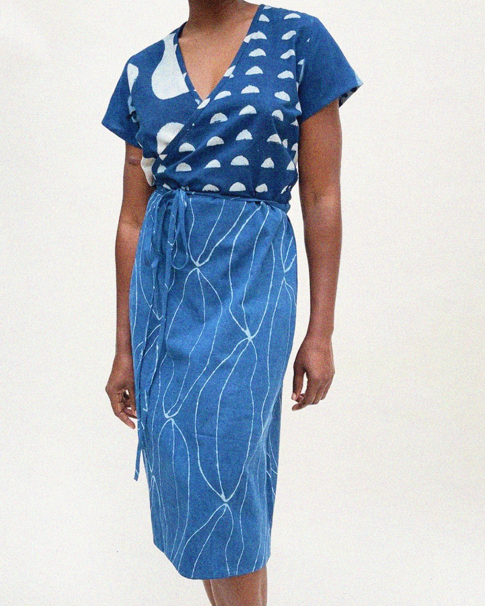 ODE DRESS | indigo combo - PO-EM