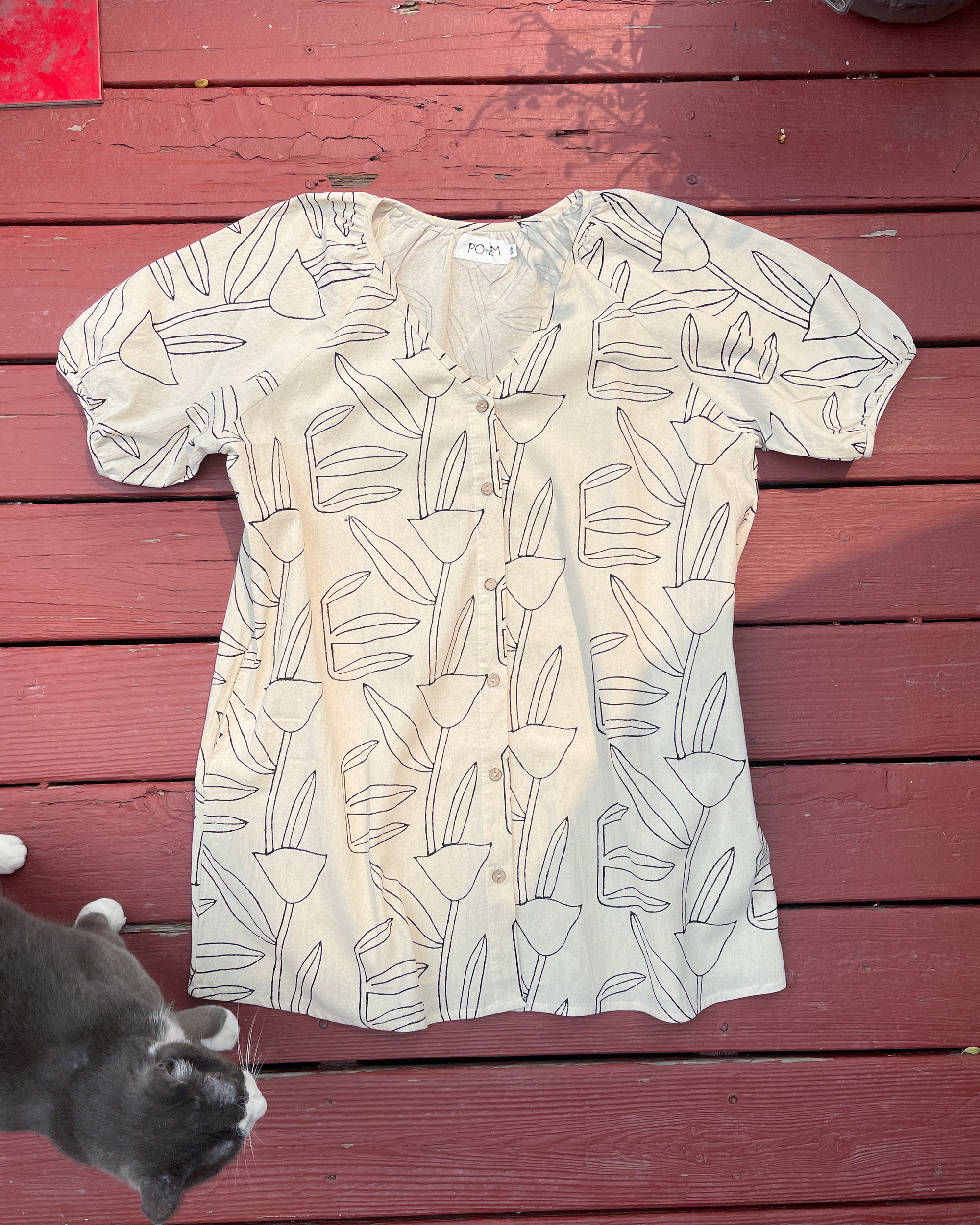 Tulipano Summer Dress Cotton Blockprint L/XL