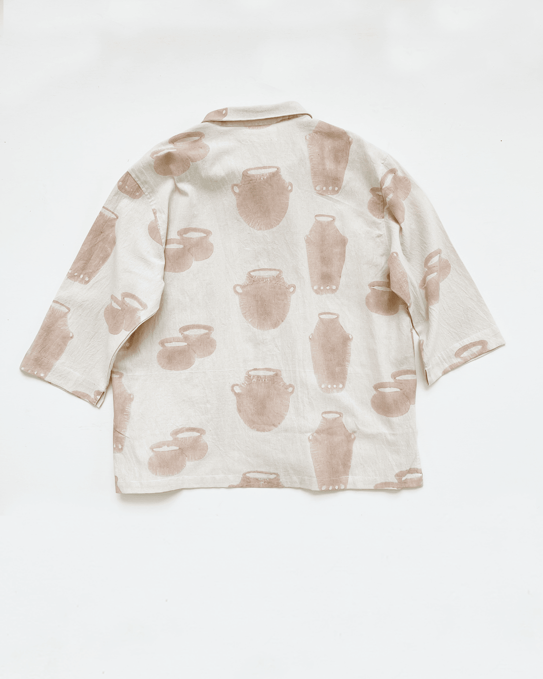 CASA TOP in Jug block-printed fabric in a button down sustainable slow fashion style. 