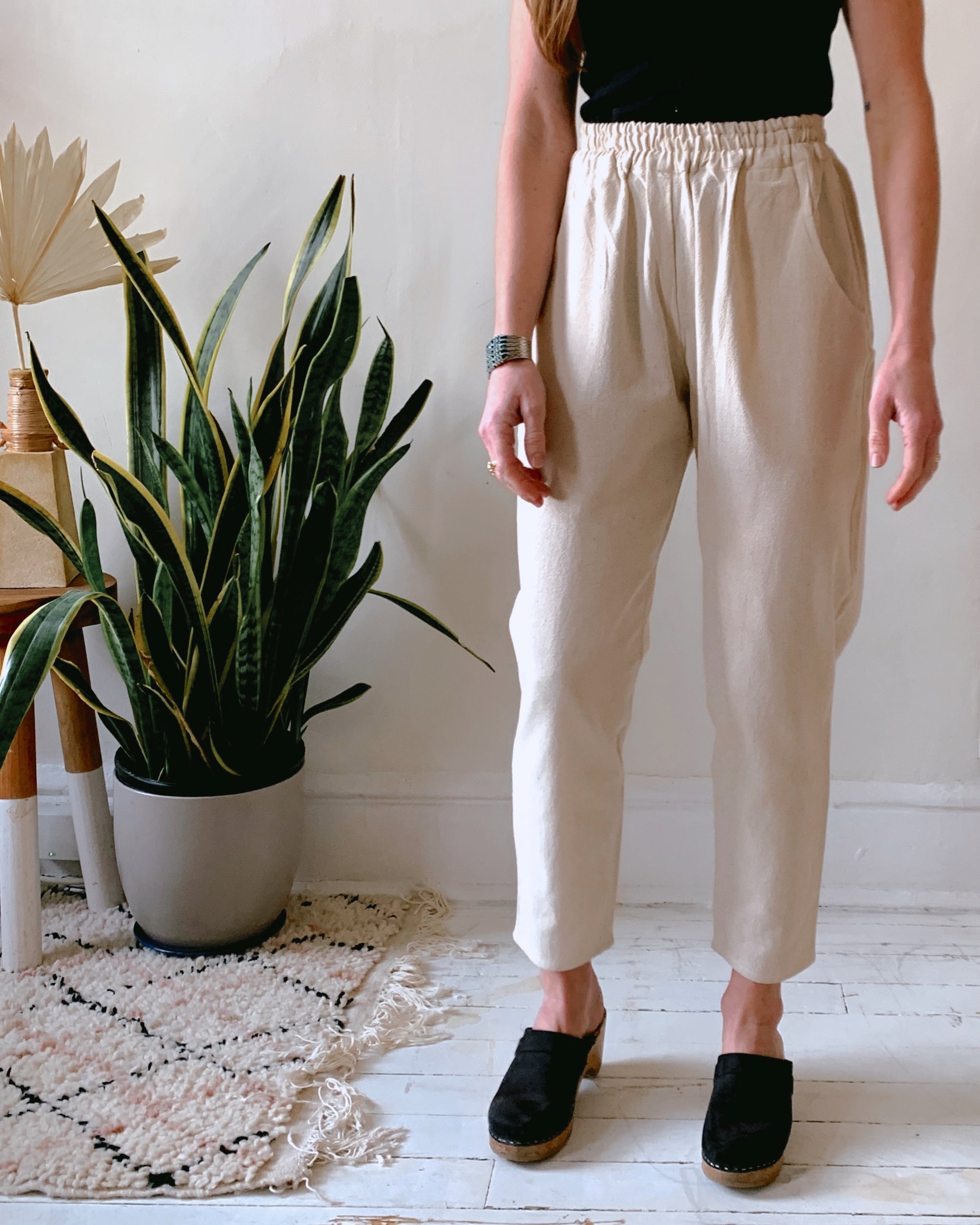 Deck Pants in Handloom Natural Cotton