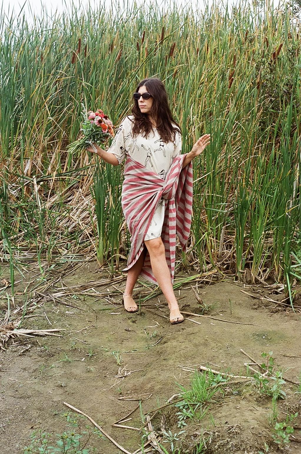 PO-EM Cotton Dress Villa Blockprint Handwoven