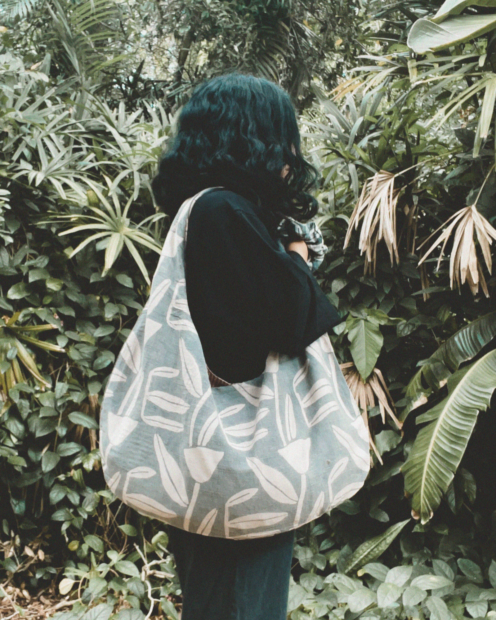 PO-EM Dream Shoulder Bag in Silk Tulipano Block Print