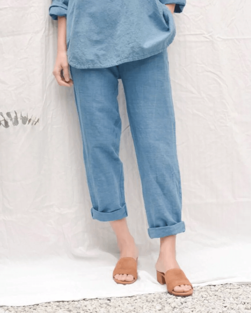 Handloom Lounger Pants In Natural Indigo