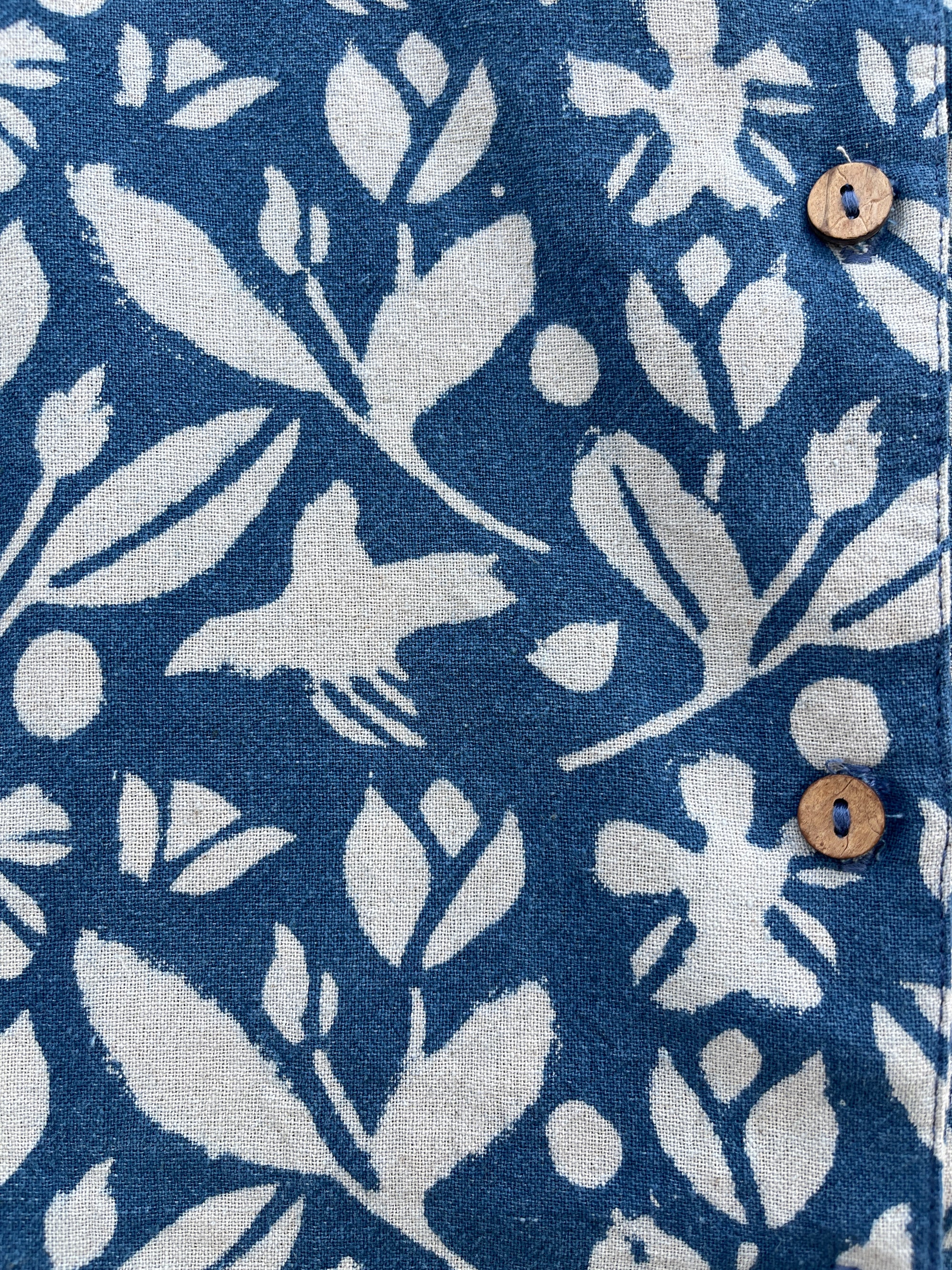 Sky-is-Garden Indigo Block-print Covet Blouse