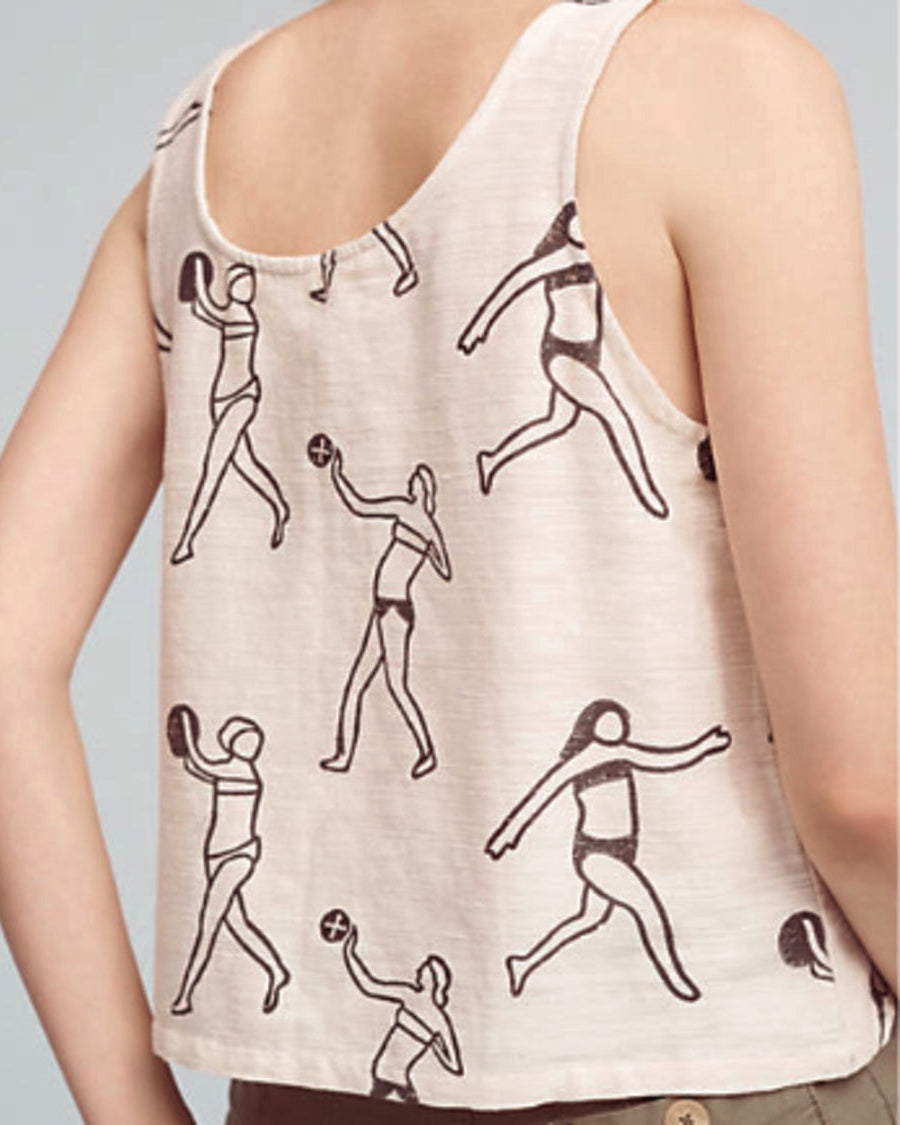 Classic Cotton Tank in Villa Block Print