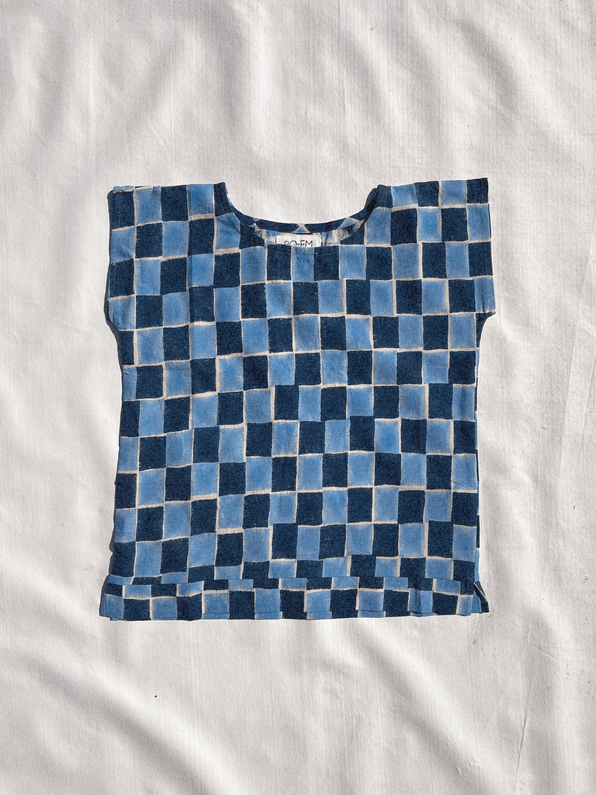 The Monty Cotton Top in Sala Square Blockprint