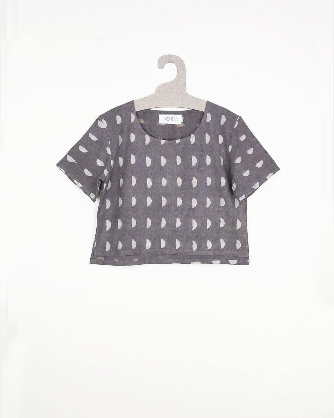 PO-EM Eco-friendly Crop Top in Luna Block Print